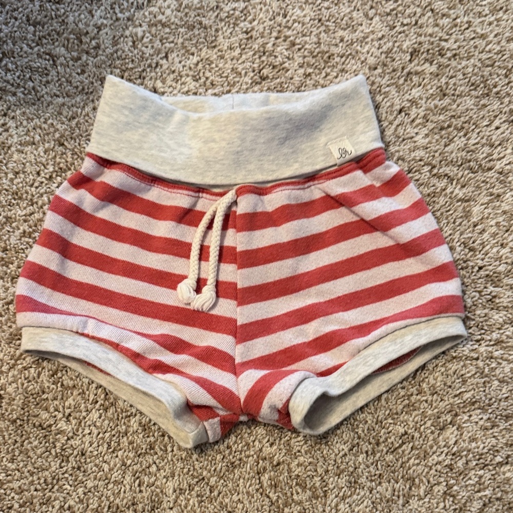 Striped Red and Gray Kids Shorts